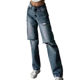 Grunge-Jeans mit Whiskers für Damen